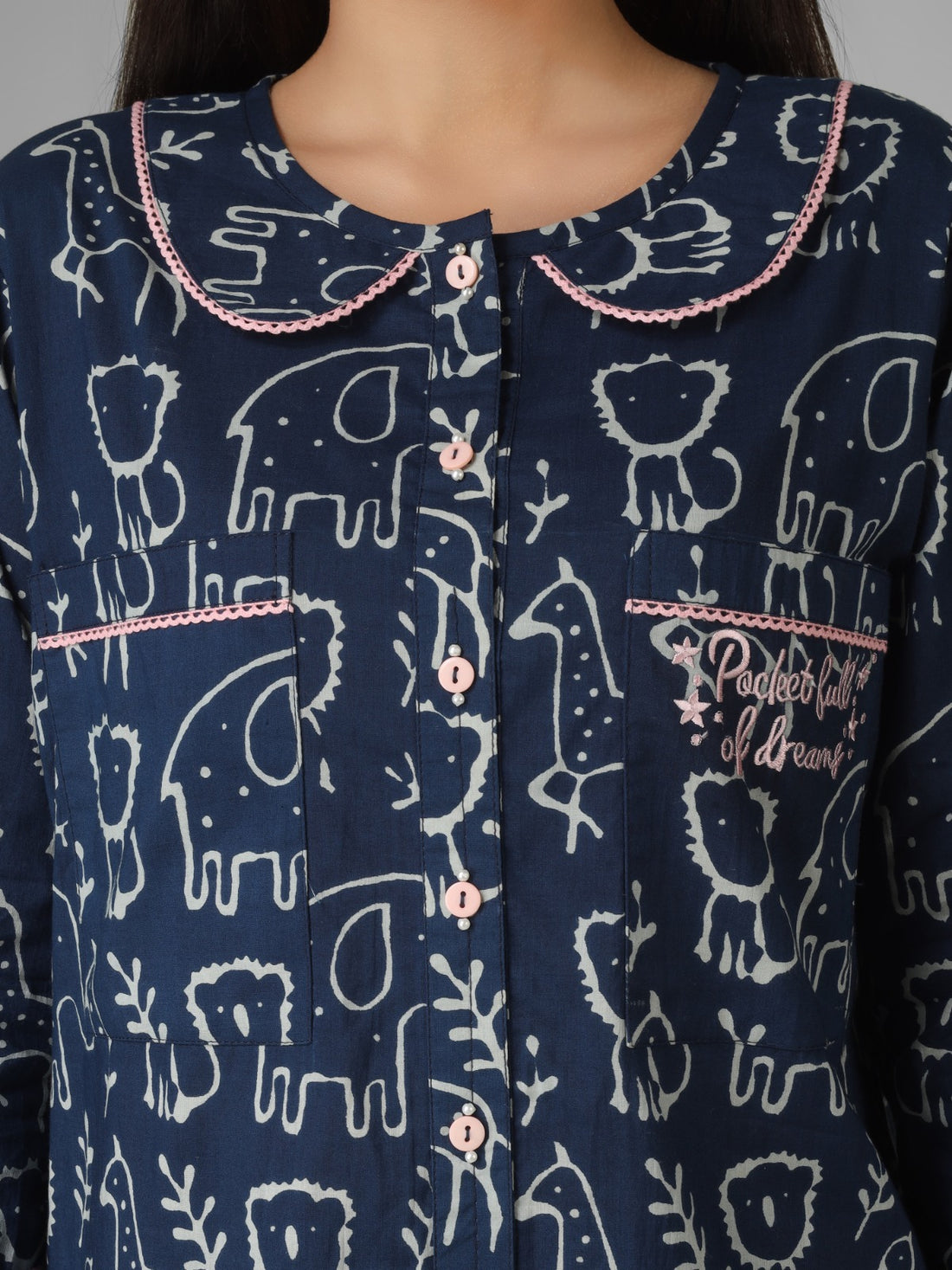 Bra free ..Indigo Dream Organic Cotton Nightsuit