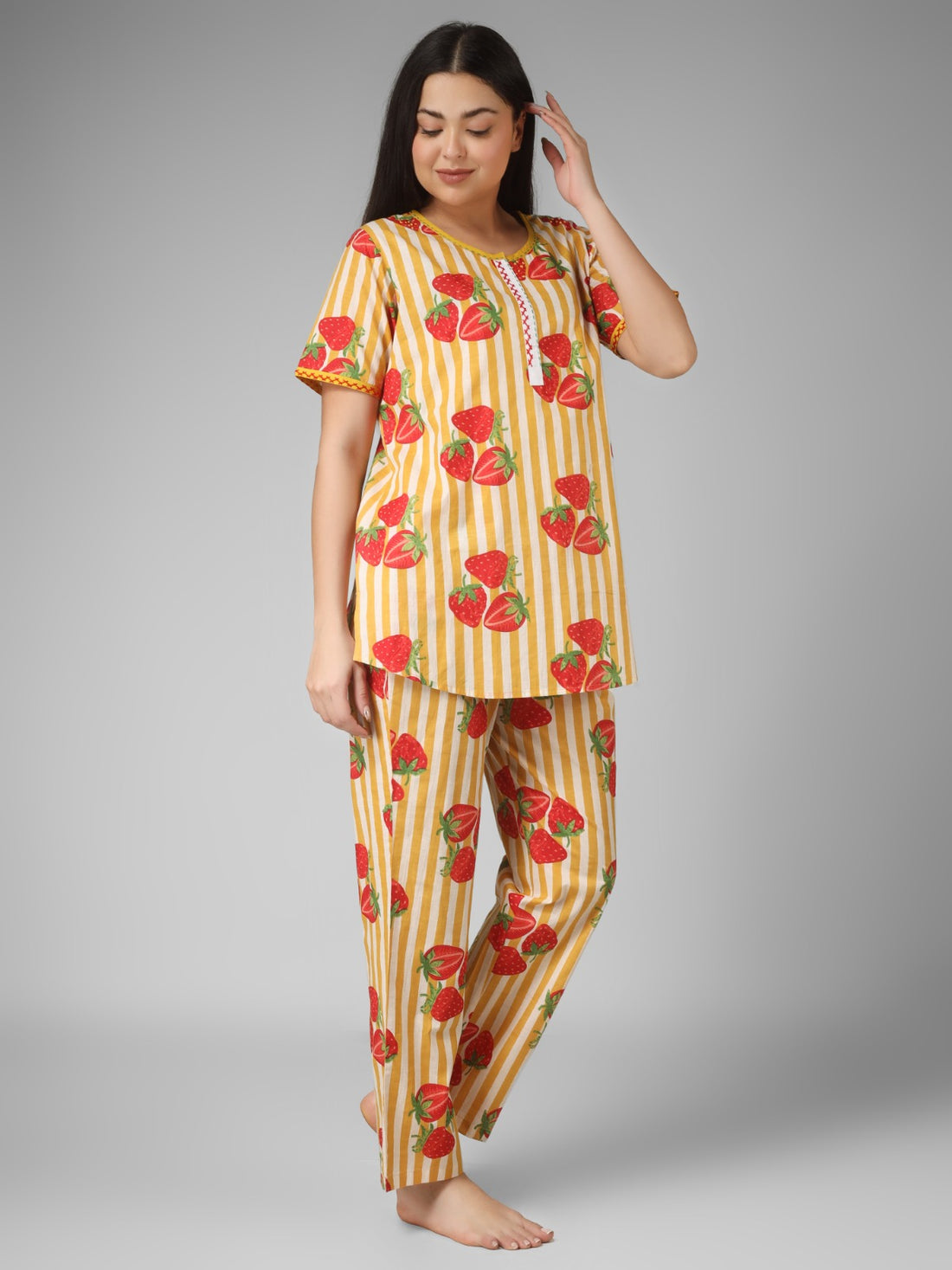 Sunshine Strawberry Cotton Nightsuit