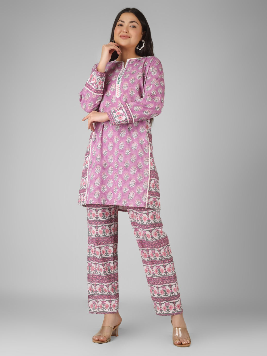 Blush Bloom Hand Block Printed Organic Cotton Co-ord Set