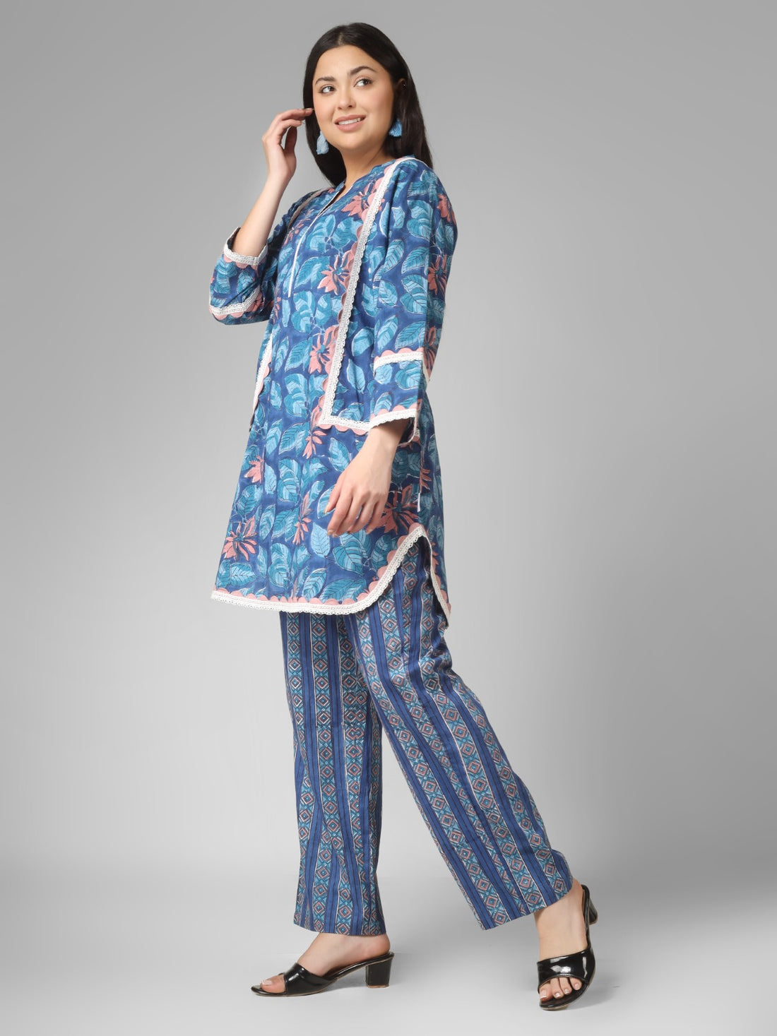 Ivory Grace Hand Block Printed Organic Cotton Co-ord Set