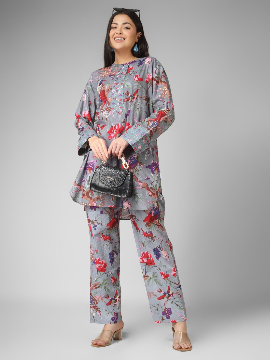 Grey Heritage Floral Organic Cotton Co-ord Set