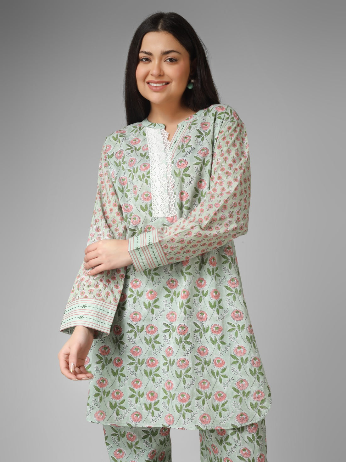 Green Harmony Hand Block Printed Organic Cotton Co-ord Set