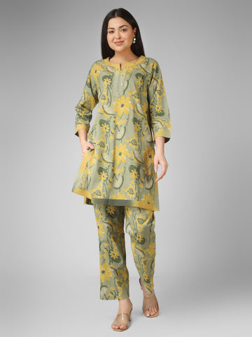 Emerald Threads Hand Block Printed Organic Cotton Co-ord Set