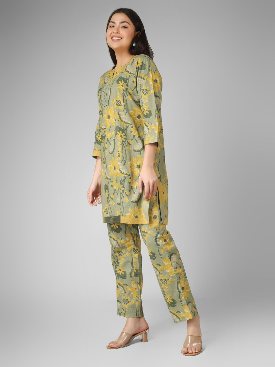 Emerald Threads Hand Block Printed Organic Cotton Co-ord Set