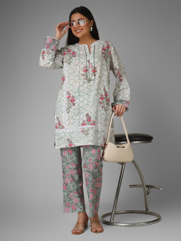 Green Aura Hand Block Printed Organic Cotton Co-ord Set