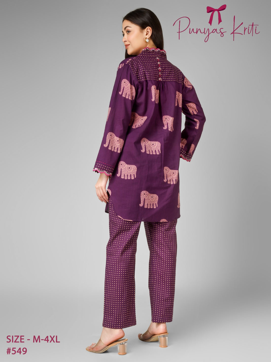 Plum Elephant Scallop Co-ord Set