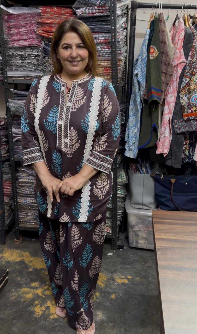 Firozi Noor Farshi Co-ord Set