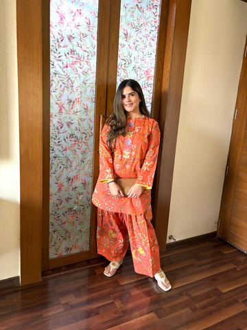 Sunset Bloom Farshi Co-ord Set
